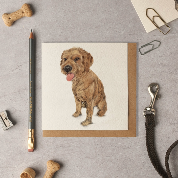 Olivia Bell Card - Poppy Golden Doodle