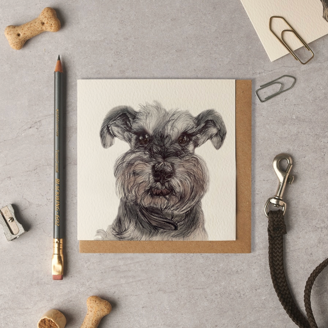 Olivia Bell Card - Pippa Miniature Schnauzer