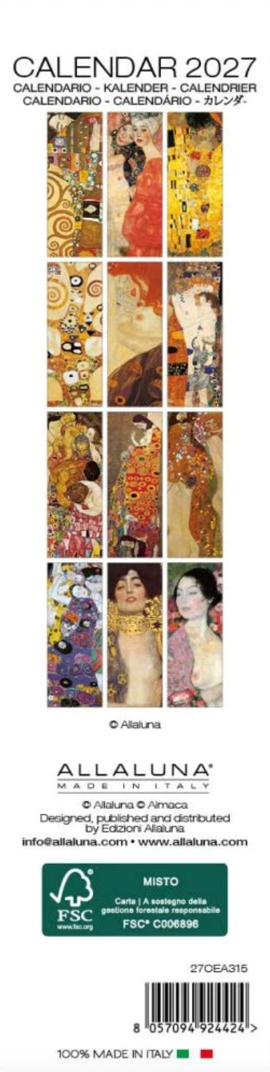Allaluna 2027 Bookmark Calendar - Klimt