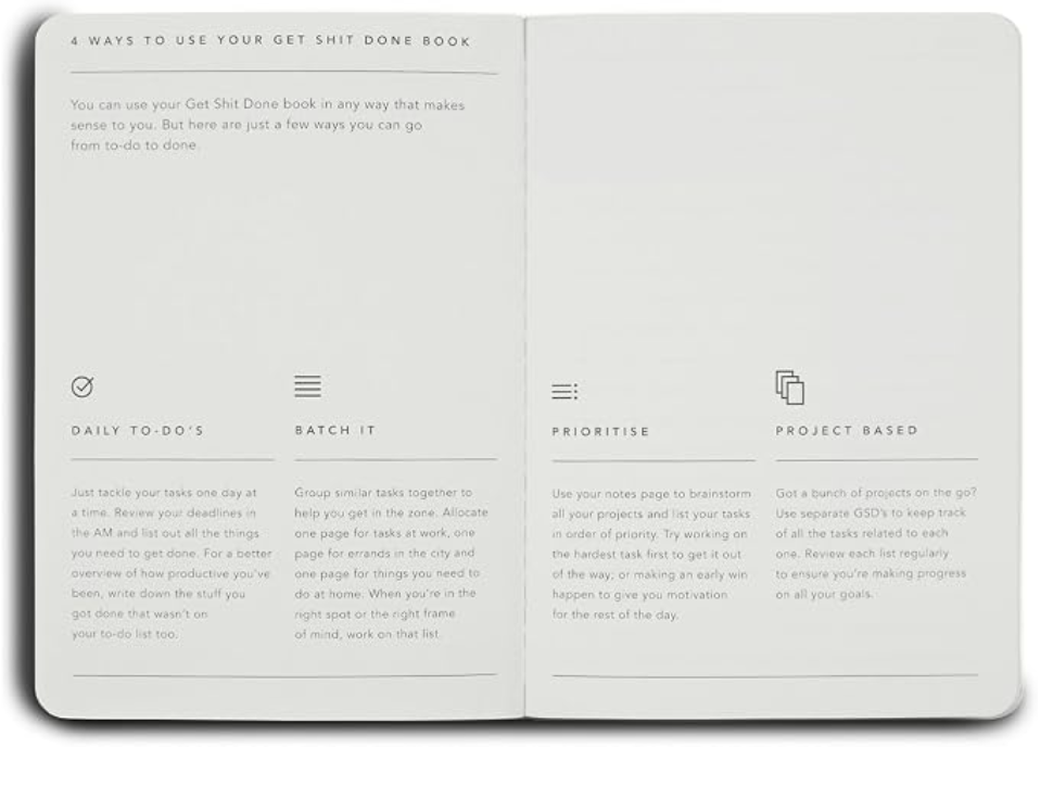 MiGoals A5 Get Shit Done l Notebook, Soft Cover - Just Peachy