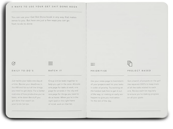 MiGoals A5 Get Shit Done l Notebook, Soft Cover - Just Peachy
