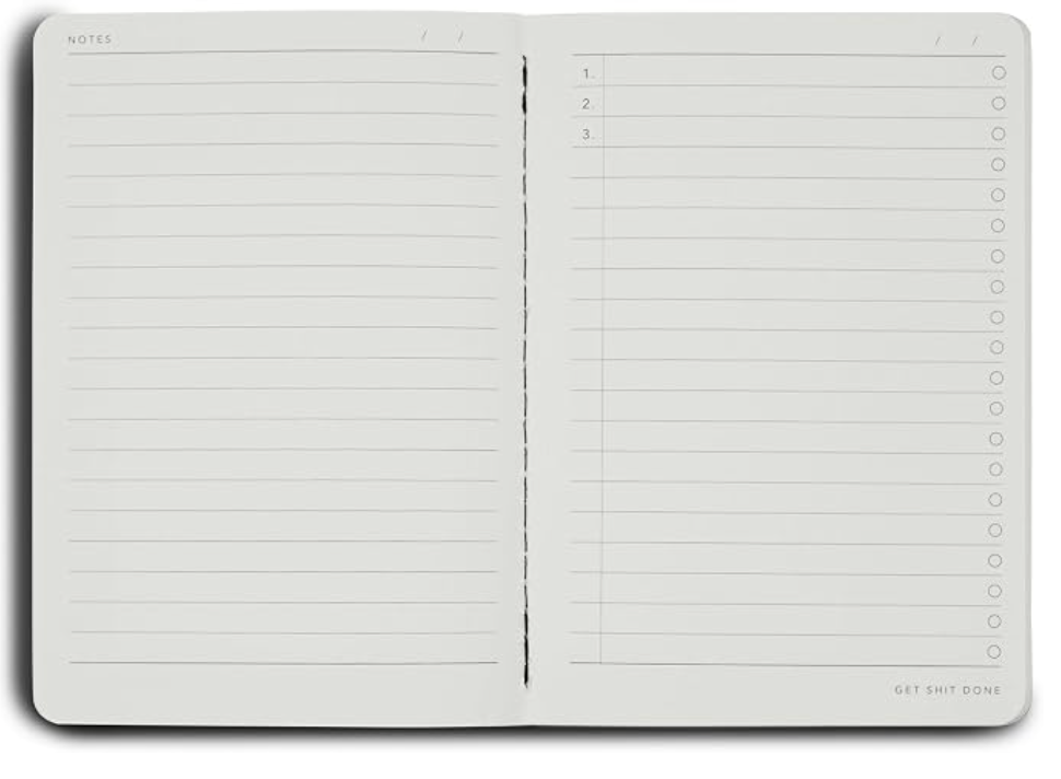 MiGoals A5 Get Shit Done l Notebook, Soft Cover - Sea Green