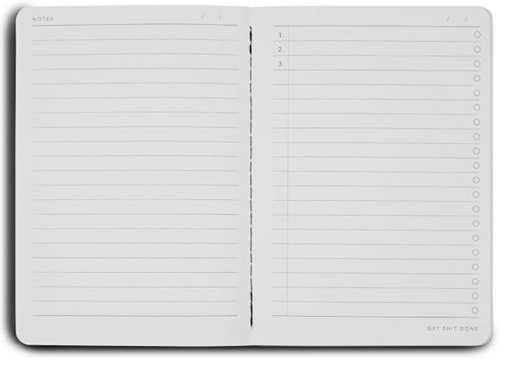 MiGoals A5 Get Shit Done l Notebook, Soft Cover - Sea Green