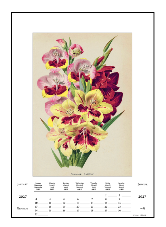 IFI 2027 Art Calendar - Large - Botanical