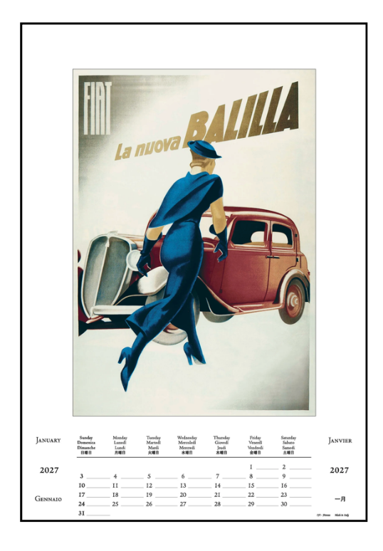 IFI 2027 Art Calendar - Large - Vintage Cars