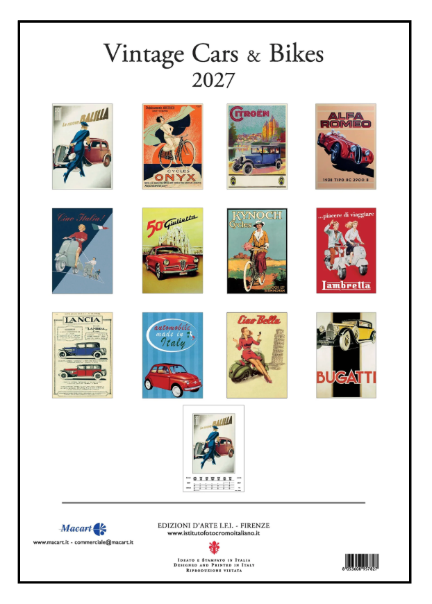 IFI 2027 Art Calendar - Large - Vintage Cars