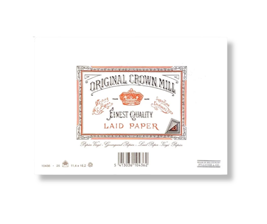 Original Crown Mill Laid Paper Envelopes 25 Pack – C6 White