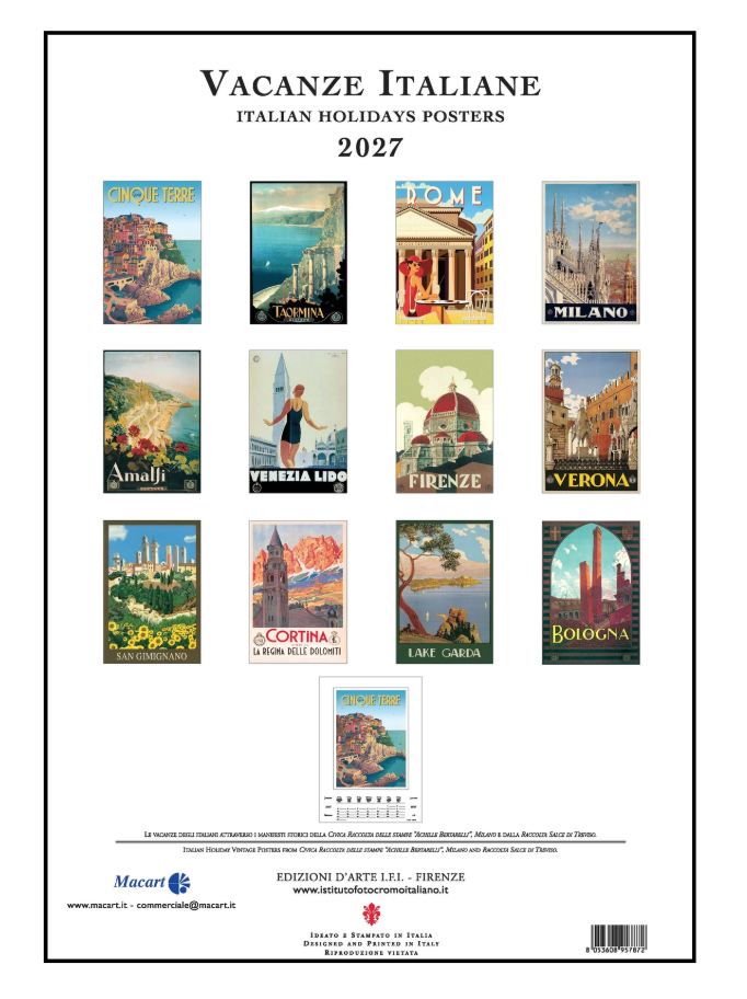 IFI 2027 Art Calendar - Large - Vacanze Italiane