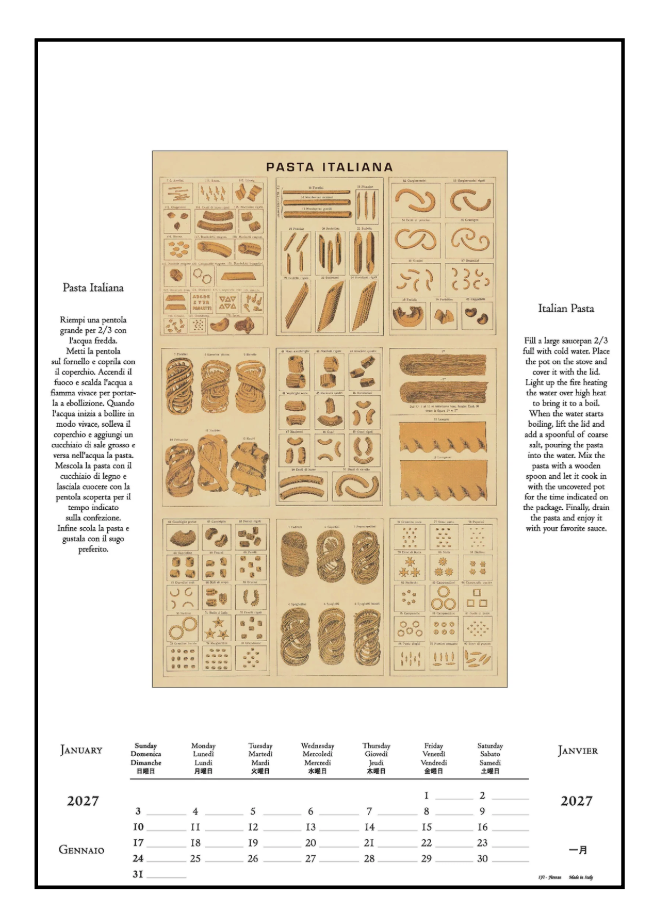 IFI 2027 Art Calendar - Large - Cucina Italina