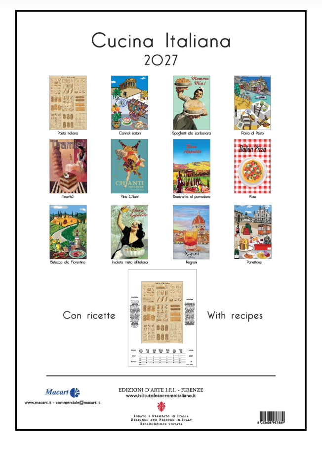 IFI 2027 Art Calendar - Large - Cucina Italina