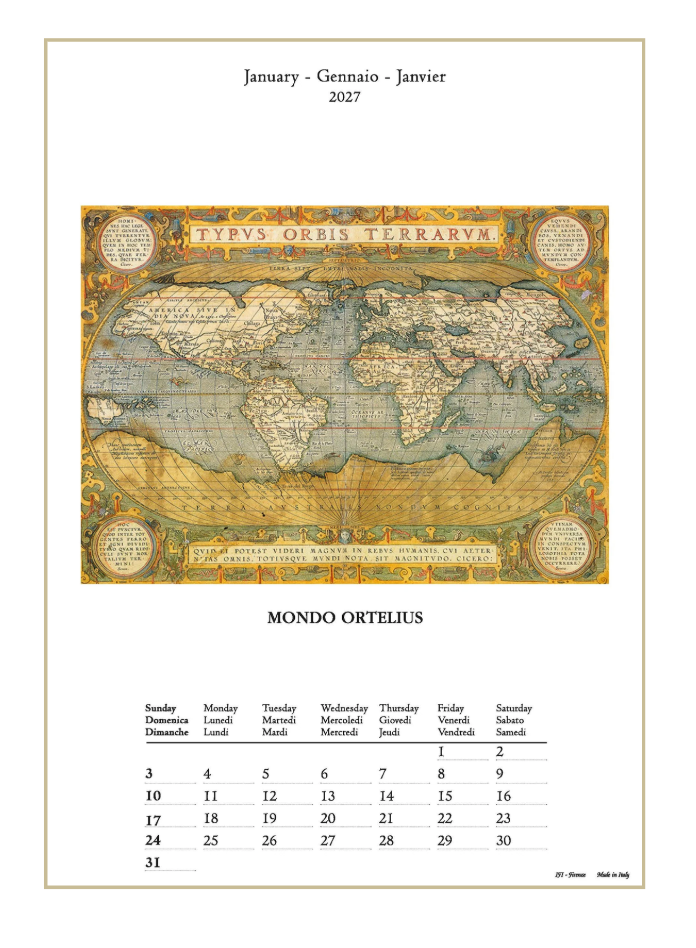 IFI 2027 Art Calendar - Medium - Antiche Mappe