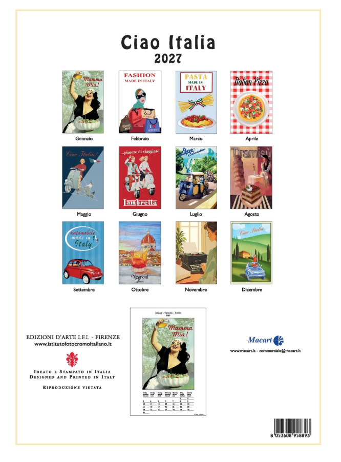 IFI 2027 Art Calendar - Medium - Ciao Italia