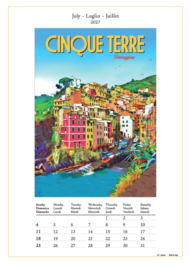 IFI 2027 Art Calendar - Medium - Italian Riviera