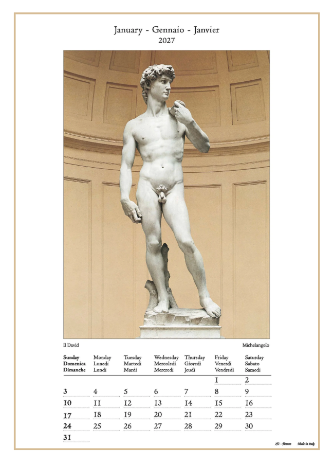 IFI 2027 Art Calendar - Medium - Capolavori di Firenze