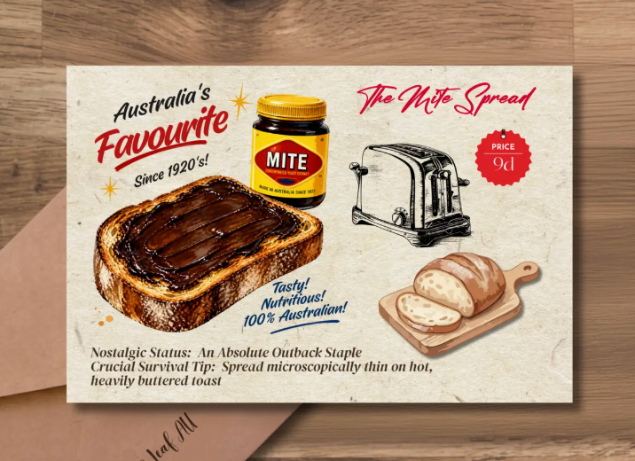 Willow & Leaf - Retro Australian Food Postcard Set
