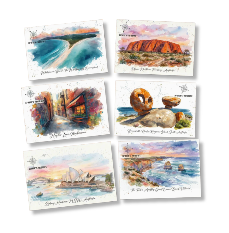 Willow & Leaf - Australia Watercolour Postcard Set