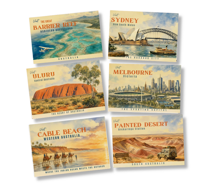 Willow & Leaf - Vintage Australian Travel Postcard Set
