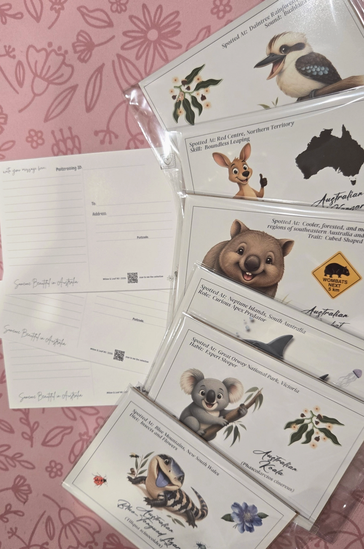 Willow & Leaf - Australia Wildlife Postcard Set