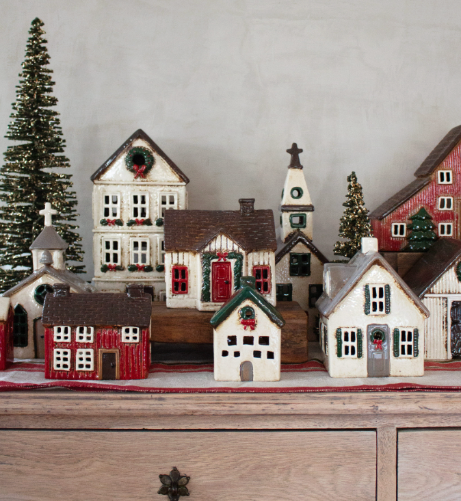 Alsace Tea Light Church Christmas Stone