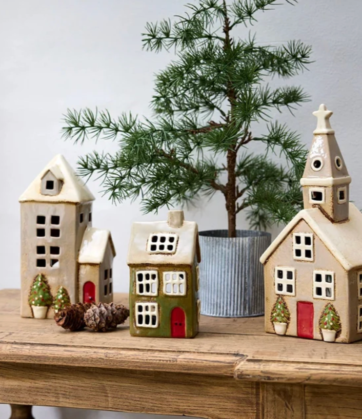 Alsace Tea Light House - Christmas Green