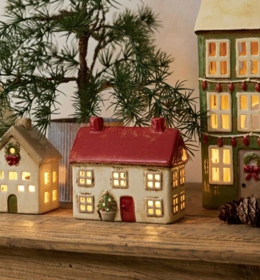 Alsace Tea Light Cottage Christmas Stone