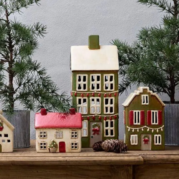 Alsace Tea Light Cottage Christmas Stone
