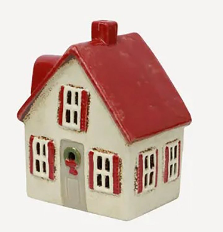 Alsace Tea Light Cottage Cream with Shutters