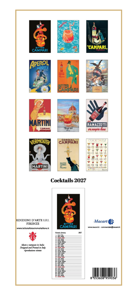 IFI 2027 Slim Calendar - Cocktails