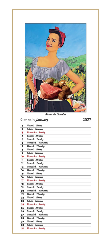 IFI 2027 Slim Calendar - Italian Food