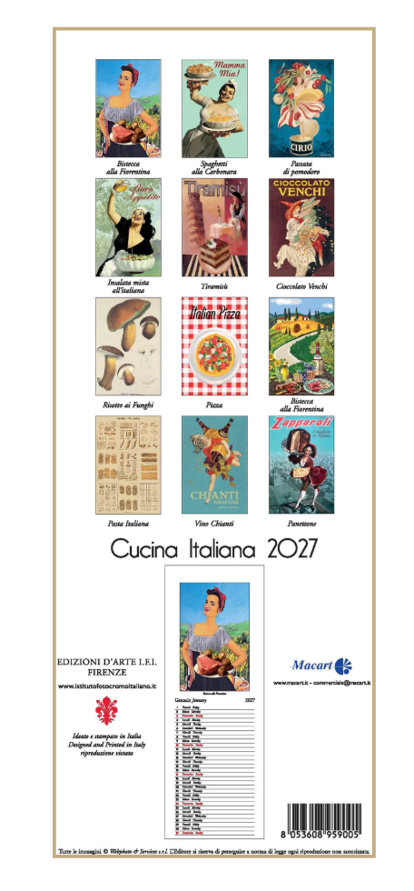 IFI 2027 Slim Calendar - Italian Food