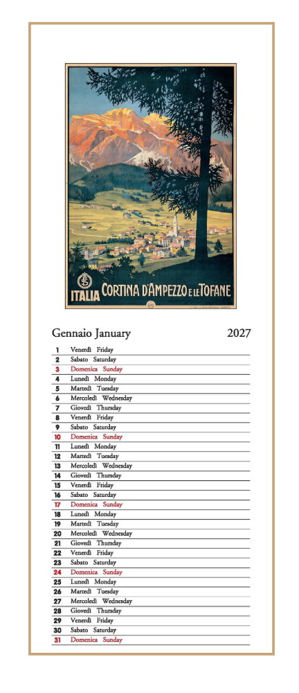 IFI 2027 Slim Calendar - Vacanze Italiane