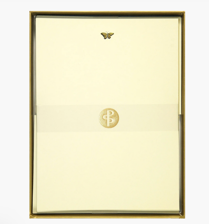 Boxed Stationery - Gold Butterfly