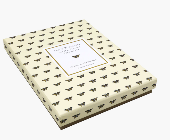 Boxed Stationery - Gold Butterfly