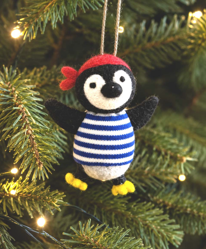 Felt Ornament - Pirate Penguin