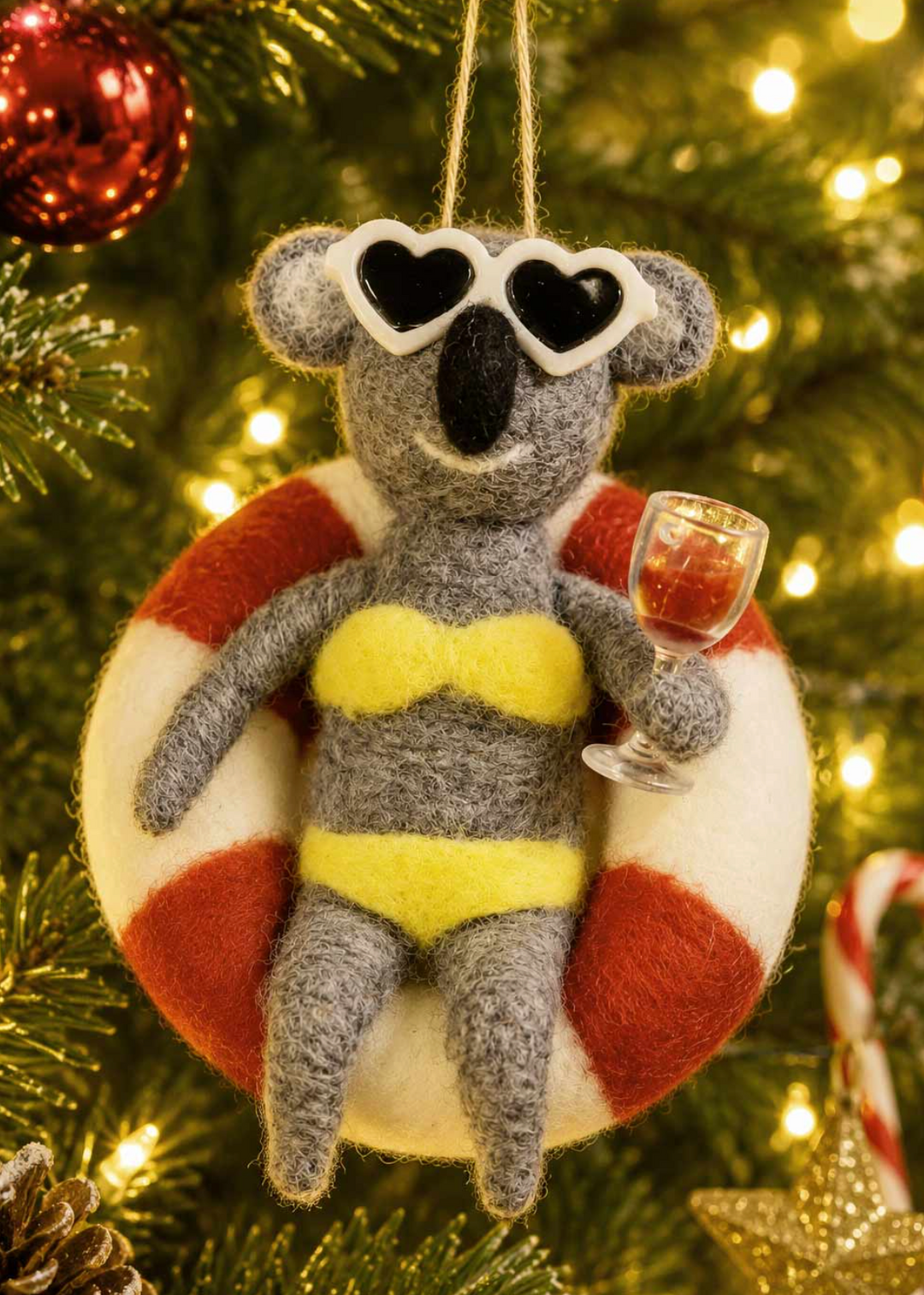 Felt Ornament - Wine & Chill Koala