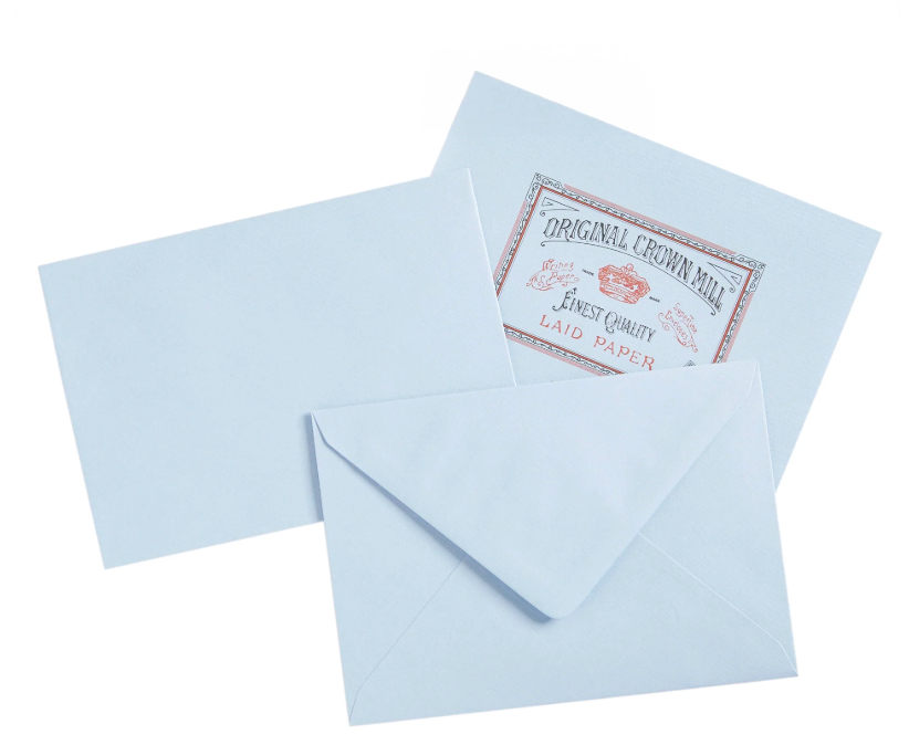 Original Crown Mill Laid Paper Envelopes 25 Pack – C6 Blue