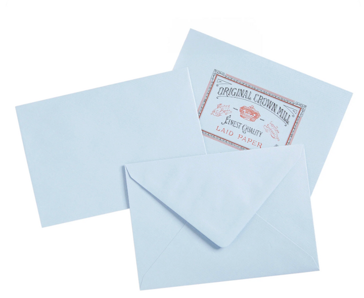 Original Crown Mill Laid Paper Envelopes 25 Pack – C6 Blue
