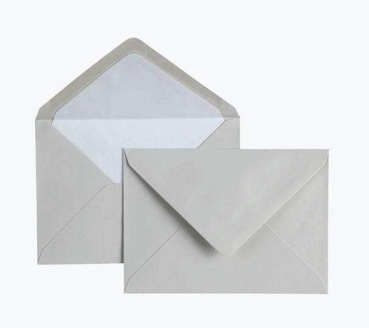 Original Crown Mill Laid Paper Envelopes 25 Pack – C6 Grey