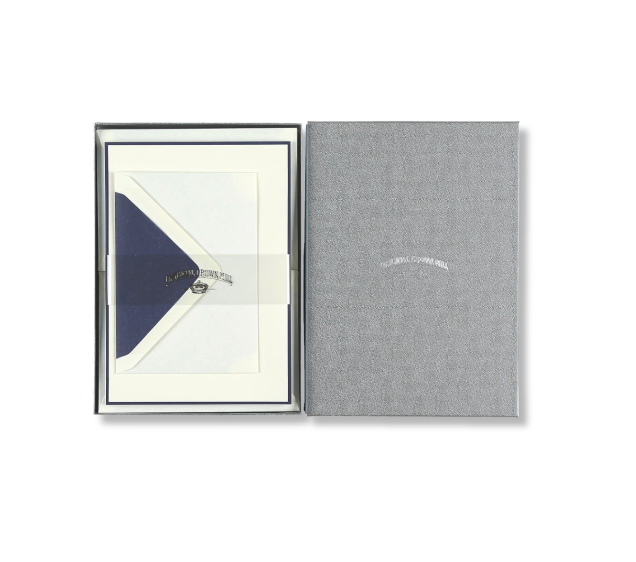Original Crown Mill A5 Sheet and Envelope Boxed Set 25 - Cream / Blue