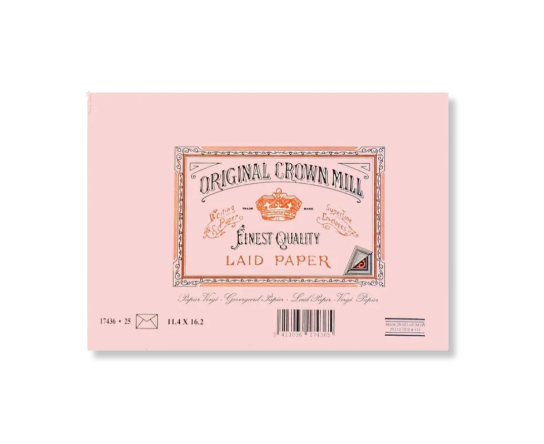 Original Crown Mill Laid Paper Envelopes 25 Pack – C6 Pink