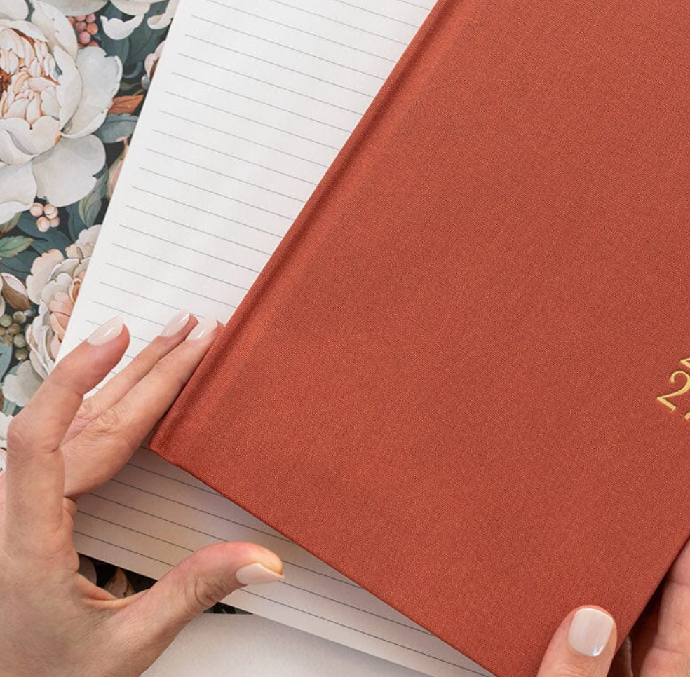 Bespoke 2027 Desktop Linen Bound Planner - Antique Copper