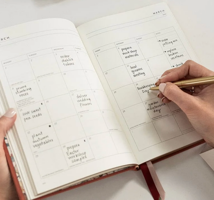 Bespoke 2027 Desktop Linen Bound Planner - Antique Copper