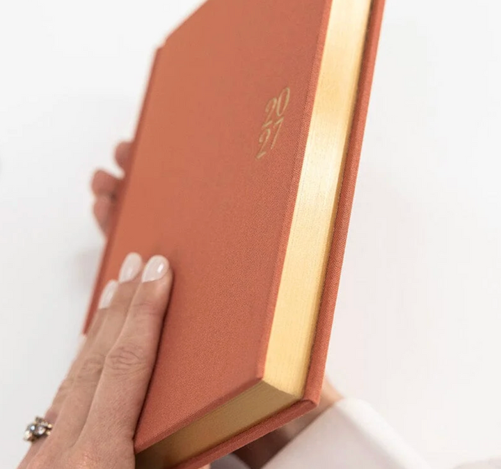 Bespoke 2027 Desktop Linen Bound Planner - Antique Copper