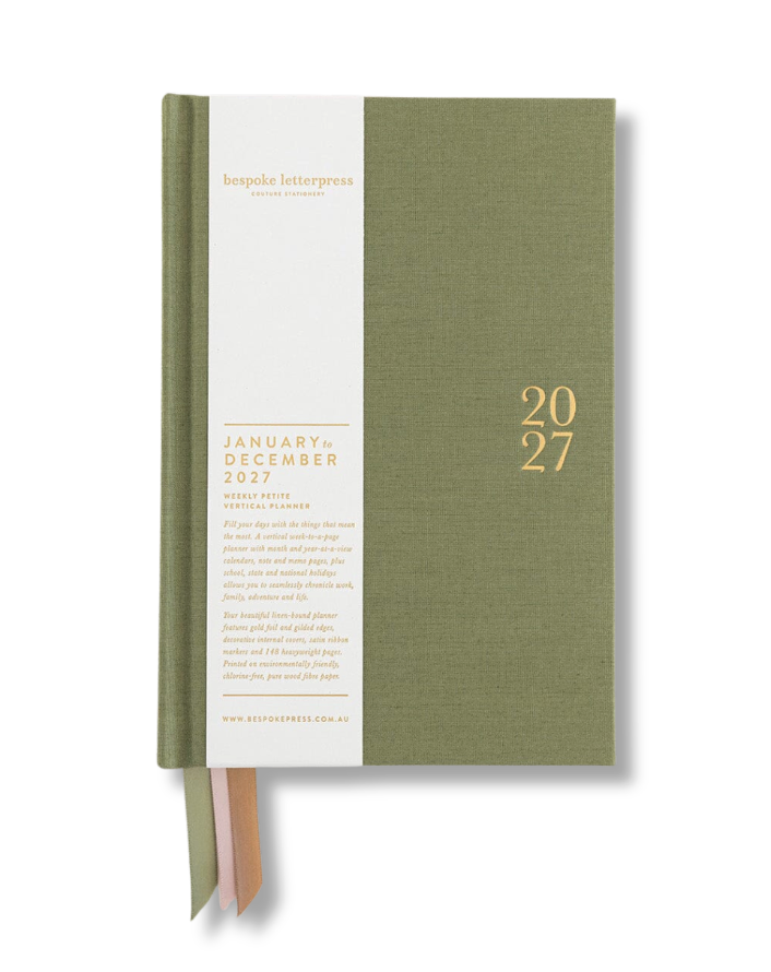 Bespoke 2027 Petite Vertical Planner - Laurel Green