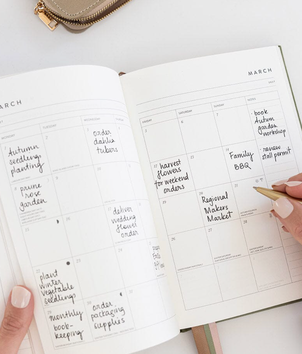Bespoke 2027 Petite Vertical Planner - Laurel Green
