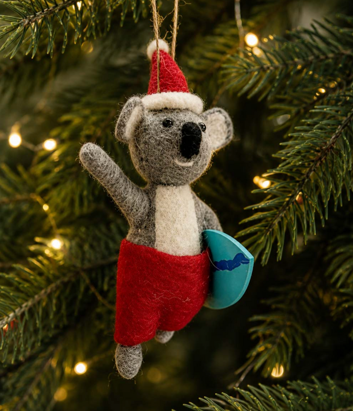 Felt Ornament - Koala Surfer