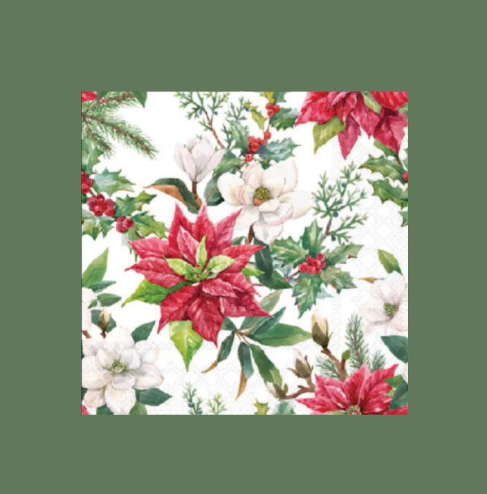 Ambiente Cocktail Napkins - Christmas Florals