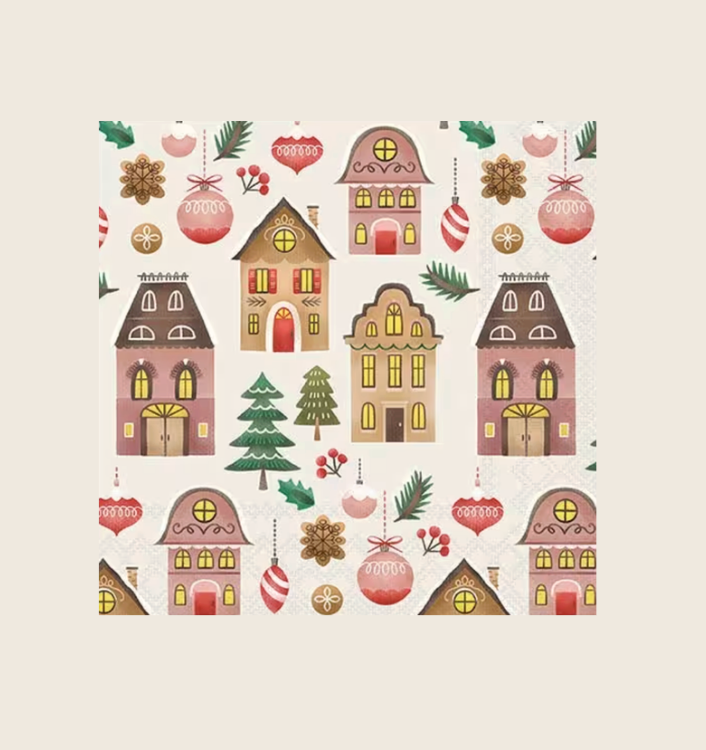 Ambiente Lunch Napkins - Christmas At Home - Cream