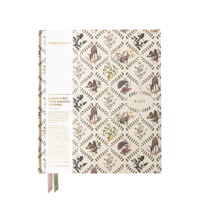 Bespoke Letterpress Journal - Baby Memory Journal