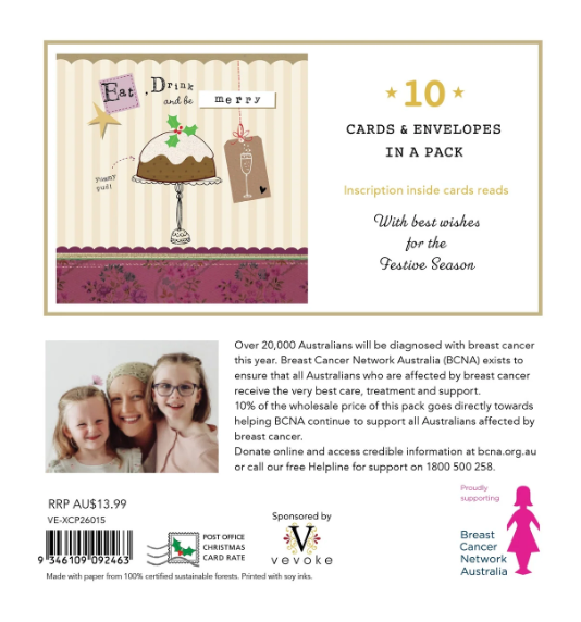Christmas Card Wallet - BCNA - Eat, Drink and be Merry